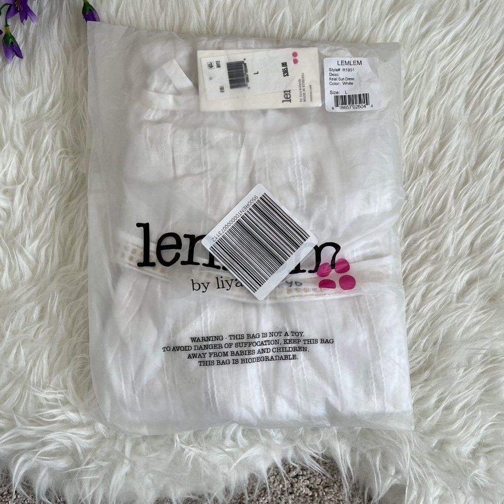 Lemlem Kelali White Sleeveless Maxi SunDress Size L - Picture 5 of 6